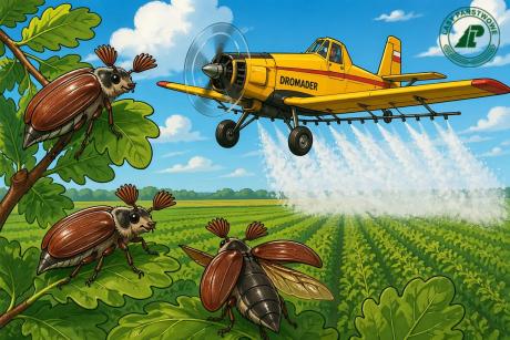 Chrabąszcz majowy –zabieg agrolotniczy ograniczający imagines Chrabąszcza majowego